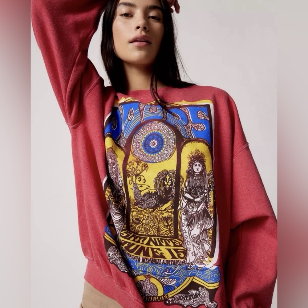 Urban Outfitters THE DOORS Graphic Crewneck Sweatshirt Classic Rock Grunge O/S